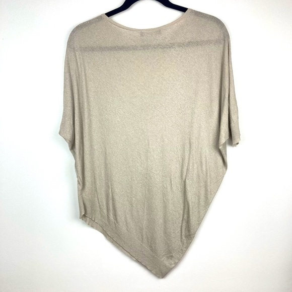 MAX MARA Metallic Dolman Sleeve Asymmetrical Lightweight Sparkly Sweater - Picture 2 of 11